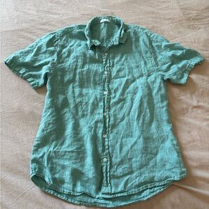 Men's Sea Green Linen Shirt